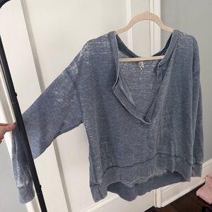 Intimantely Free People Blue Long Sleeve Top